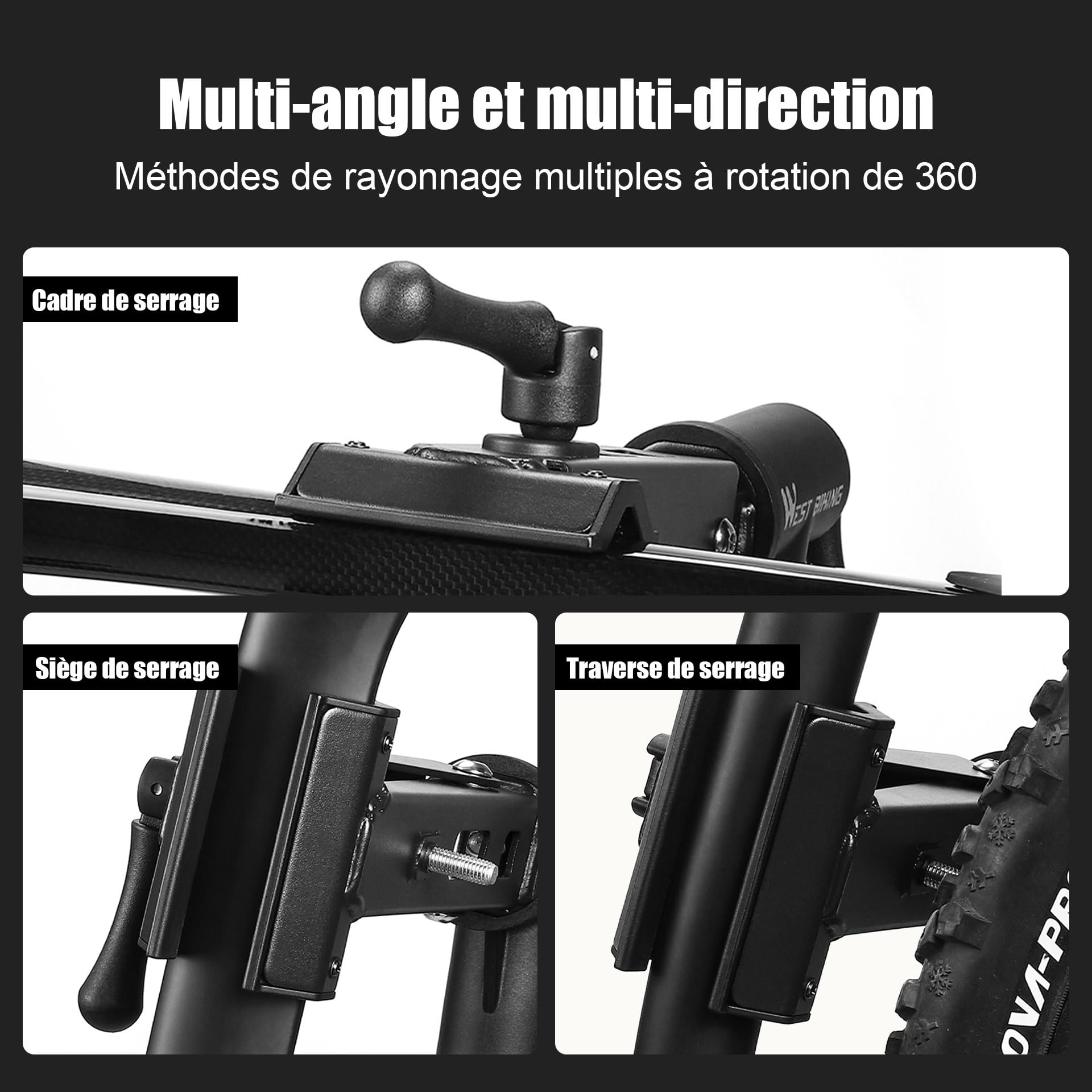 Mimoke Support de réparation de vélo 2 en 1 Montage mural et établi stable - Capacité 40kg Pour VTT et vélos de