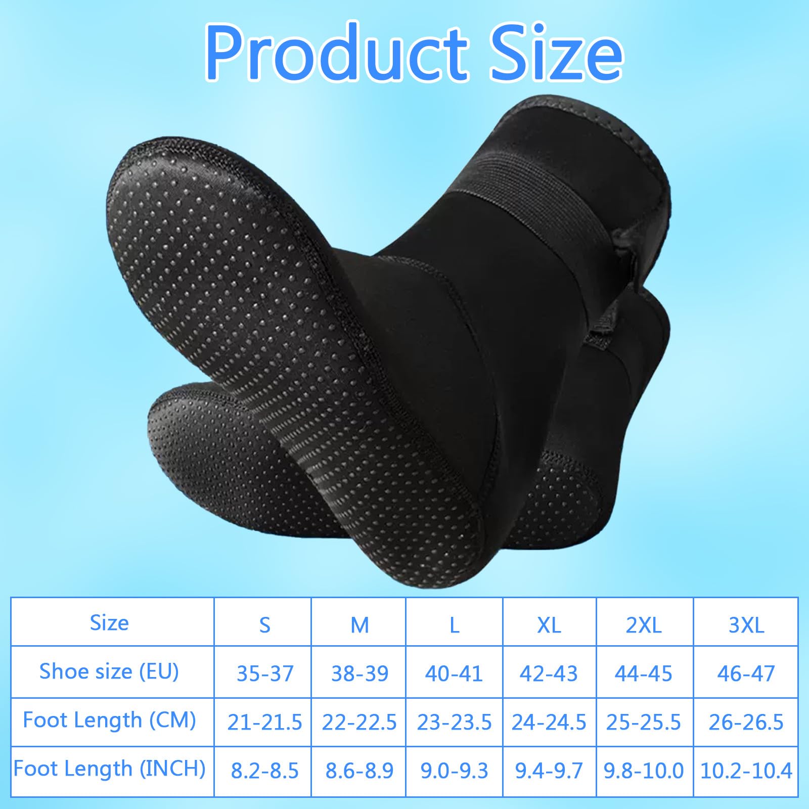 Calzini da Immersione, Calzini in Neoprene 3mm, Calzini Muta Nero Calzini Neoprene Nuoto, Calze in Neoprene per Uomo Donna, Calze Nuoto Antiscivolo per Immersioni, Nuoto, Surf, Vela, Kayak