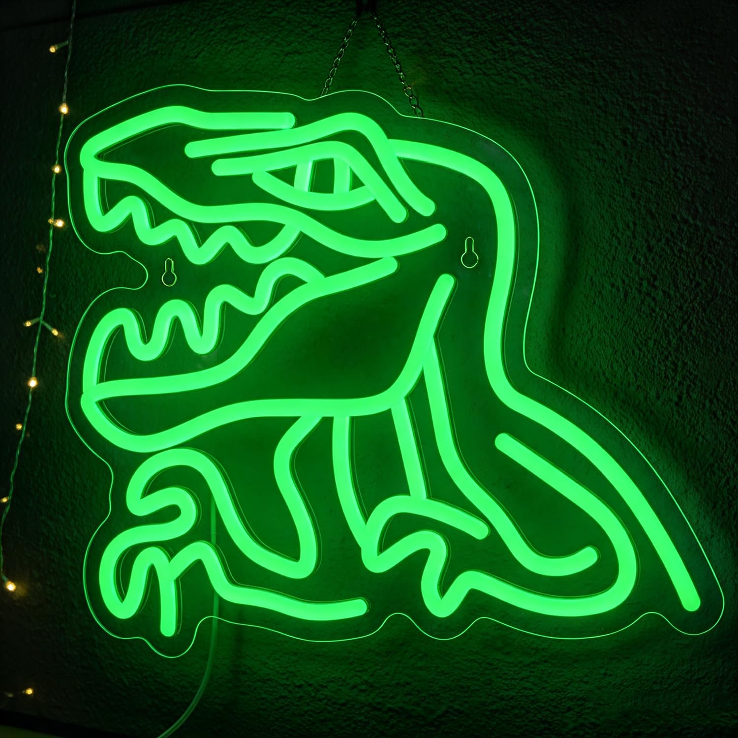 Dinosaur Neon Sign LED Neon Dinosaur Lamp Sign Light Up for Wall Decor, Dimmable Birthday Party Decorations USB Powered Neon Light for Home, Playroom, Stores, Clubs, Gift for Friends 12.20”x10.23”