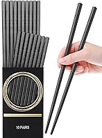 GLAMFIELDS 10 Pairs Reusable Fiberglass Chopsticks - Japanese Cherry Blossom Non-Slip, Dishwasher Safe, 9.5 Inches
