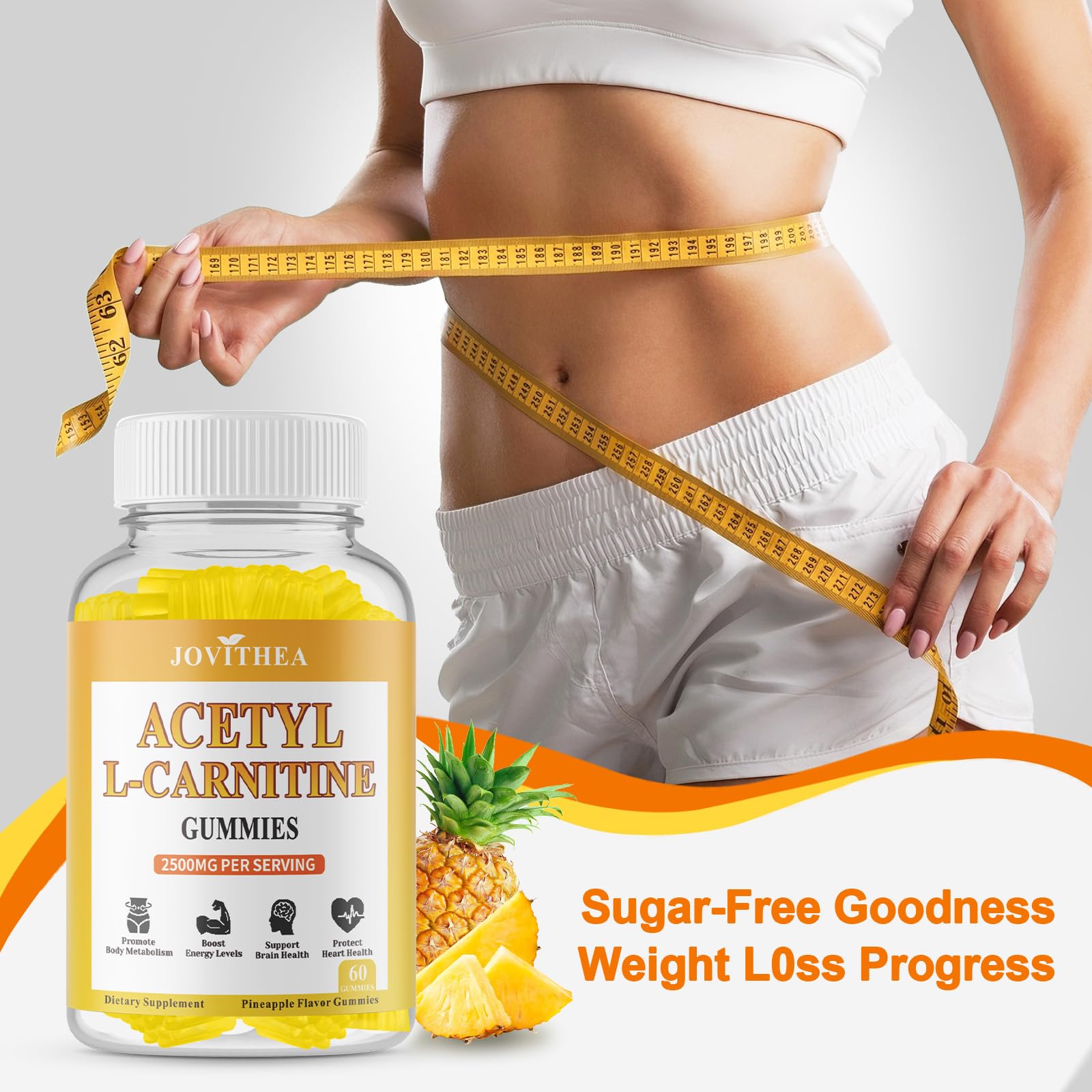 2 Pack Acetyl L-Carnitine Gummies Sugar Free, Premium L-Carnitine Supplement for Women & Men, ALCAR Supplement for Energy, Muscle, Focus & Brain Support, Gluten-Free, Vegan, 120 Count — Amazon image 7