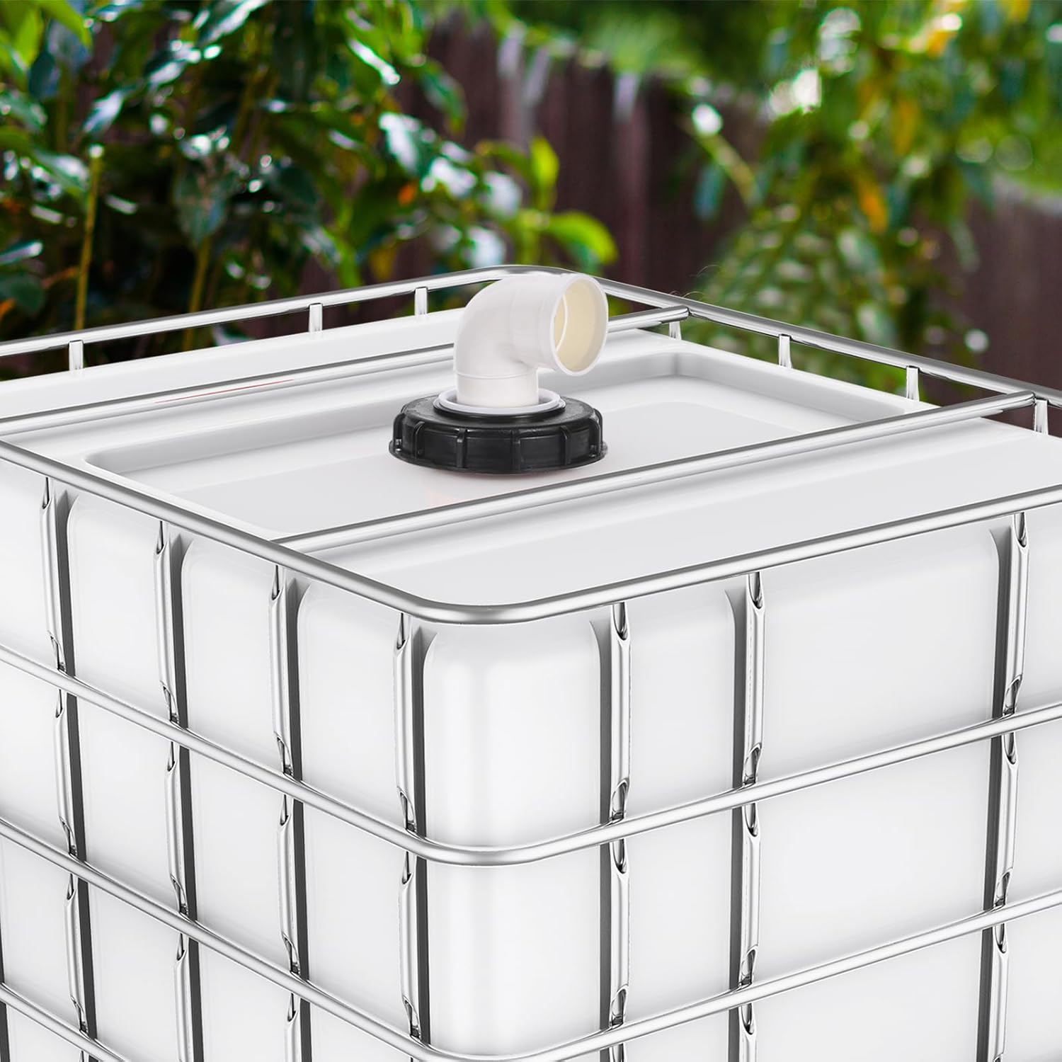 PATIKIL 90° IBC Lid Filter Cover 163mm Plastic Ton Barrel Cover with Washable Nylon Filter IBC Tote Hose Adapter IBC Tank Container for Rainwater Tank 1000L IBC Tank, Black White
