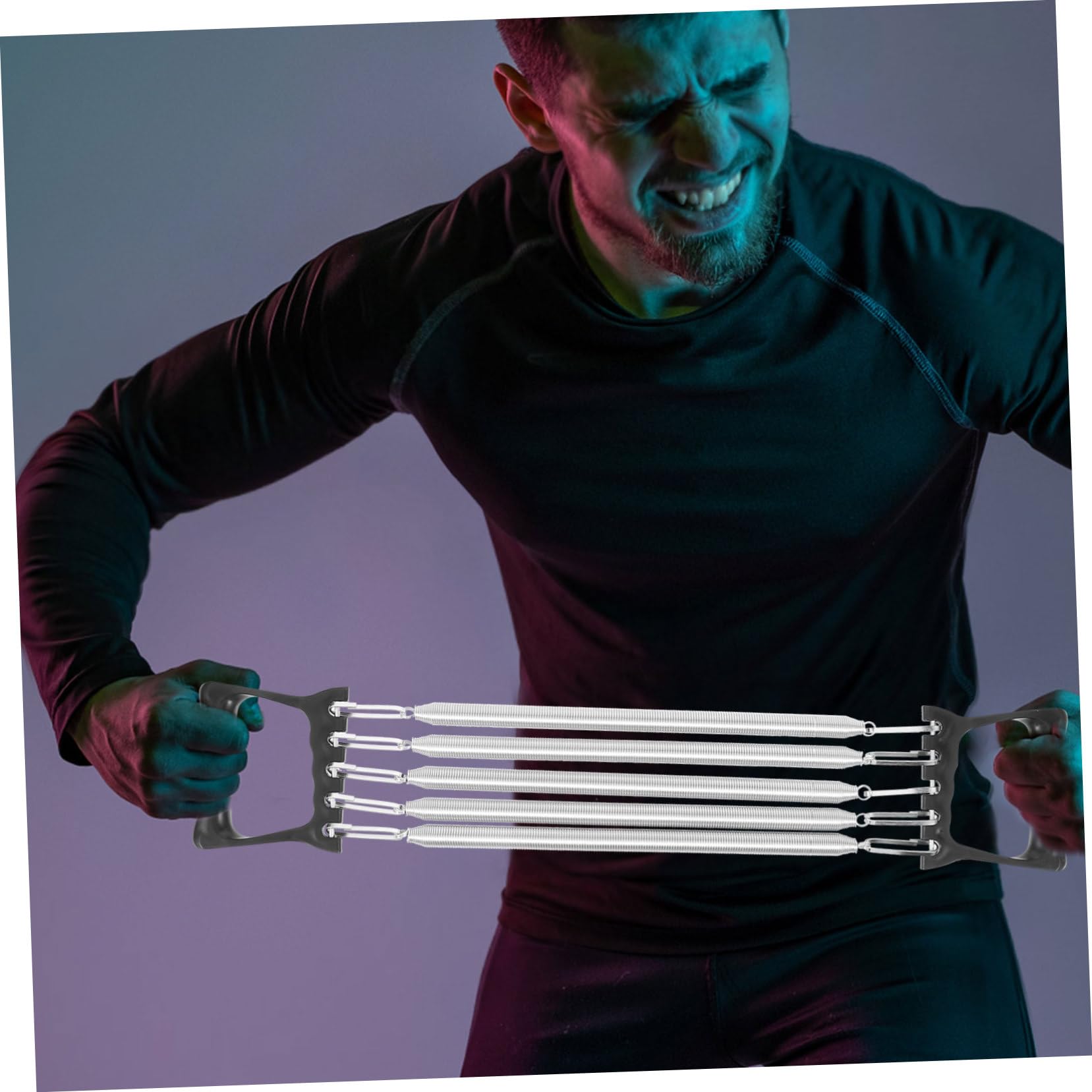 Odpinany ekspander klatki piersiowej – plastikowy sprzęt treningowy do treningu mięśni piersiowych elastyczne opaski i odporność na sprężynę akcesoria do fitnessu w domu na siłownię
