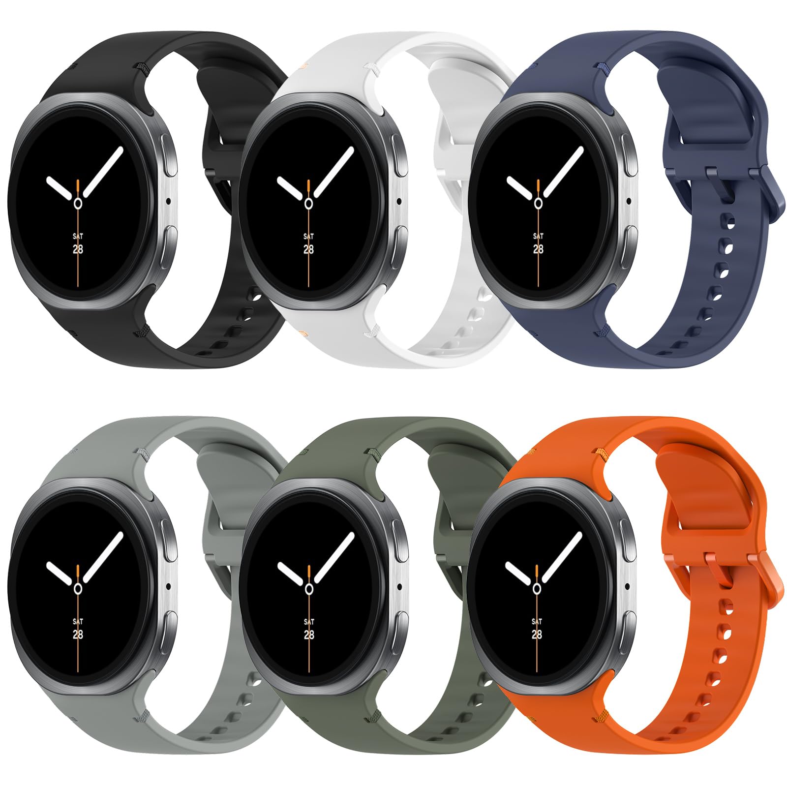 TiMOVO 6 Pack Sport Bands Compatible for Samsung Galaxy Watch 8 40mm 44mm Galaxy Watch 8 Classic 46mm
