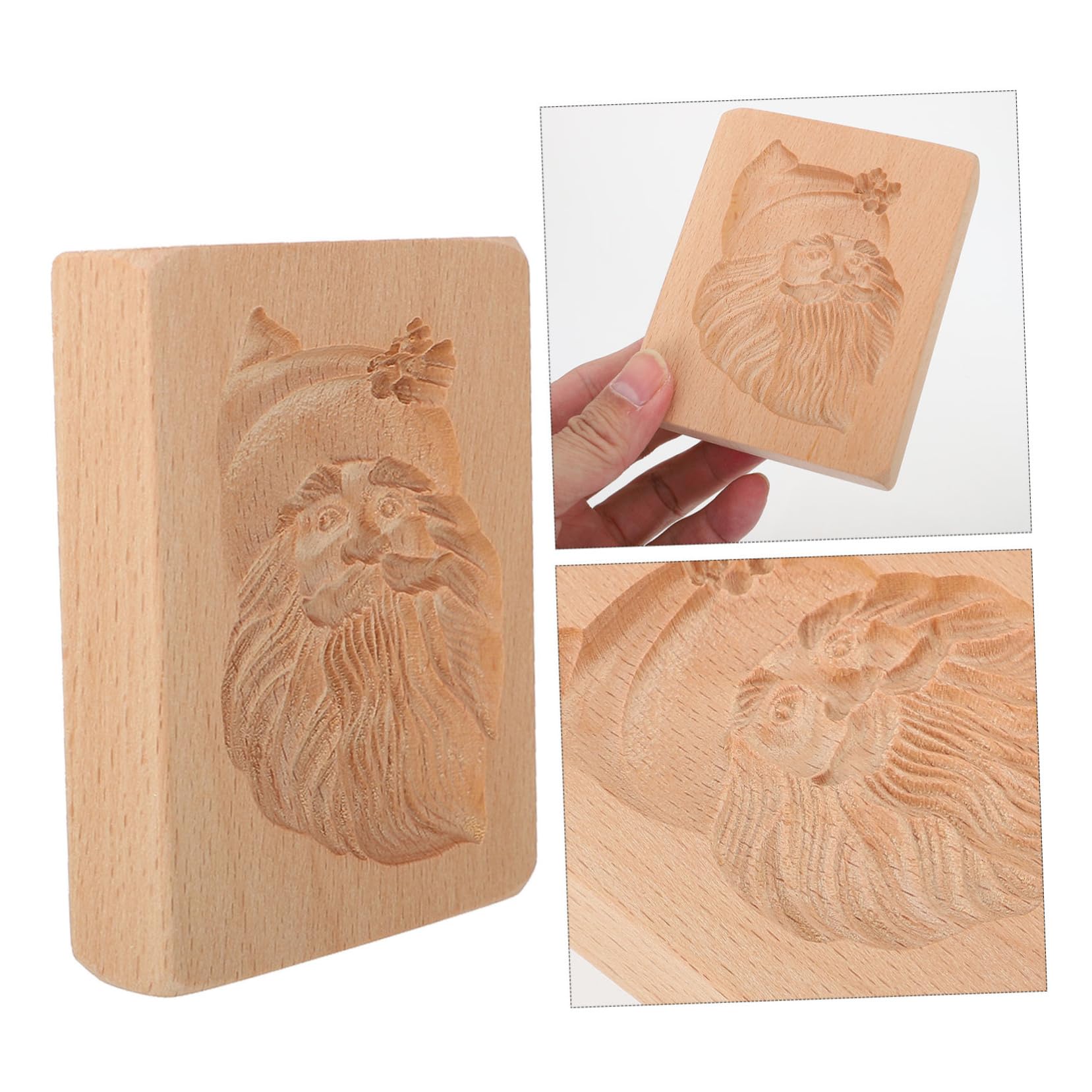 Alipis 3 Piezas cortador de galletas de madera hombre relleno de gelatina Día festivo fondant casa cortadores de galletas navideñas molde para hornear de navidad Baking Accessory