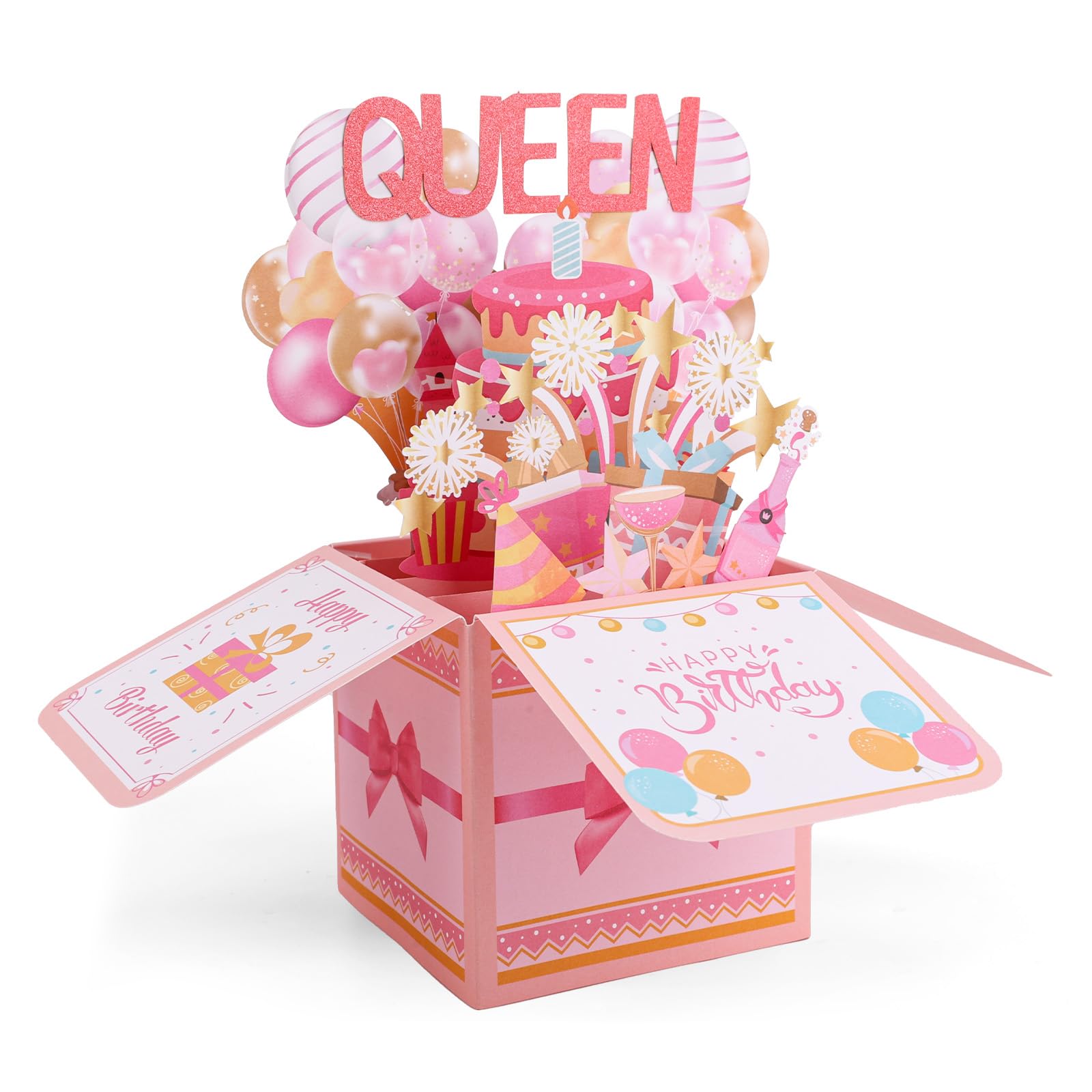 Birthday Queen Pop-Up Card, Funny 3D Birthday Greeting Card with Envelope Foldable Pop-Up Design for Mom Grandma Aunt โ image 1