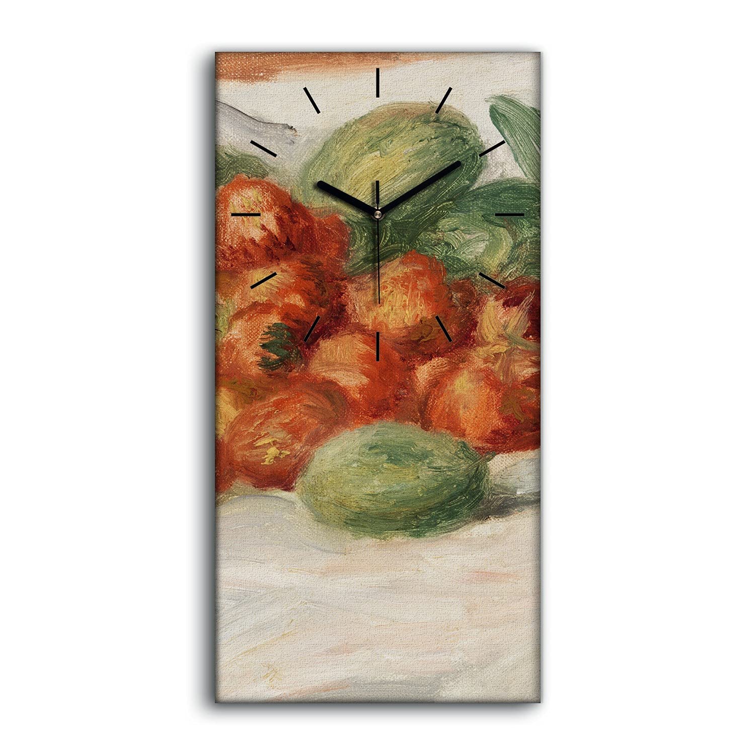 Horloge sur toile fruits amandes fraises décoration murale salon moderne 30x60