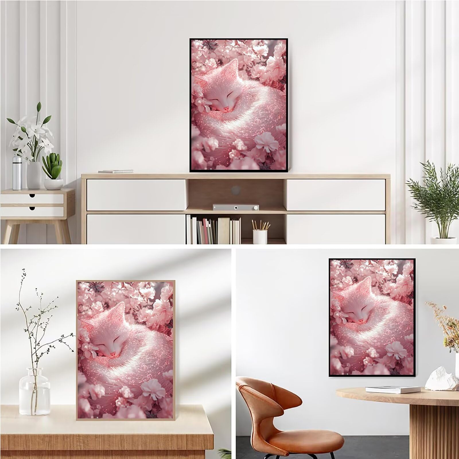 Diamond Painting Kit Completo, Diamond Painting Fox, 5D Quadrato Pittura Diamante Kit Manualidades Adultos DIY Diamantini Crystal Art Disegni Ricamo a Punto Croce Artigianale, 60x90cm Fiori j0-612
