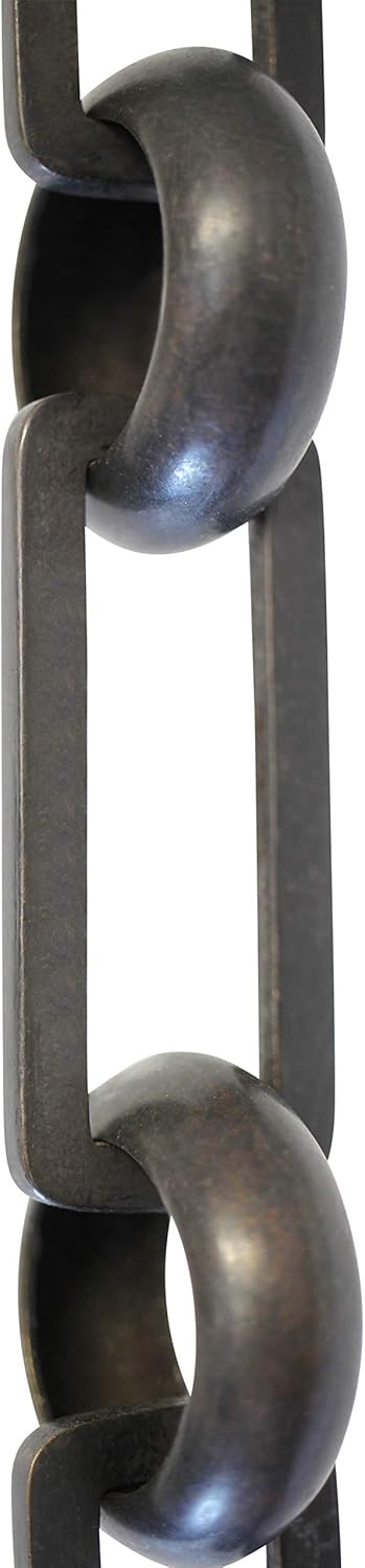 RCH Hardware CH-19-OBB-3 Decorative Oil Bronzed Black Solid Brass Chain for Hanging, Lighting-Rectangles with Rounded Edge and Unwelded Links (3 ft/1 Yard)