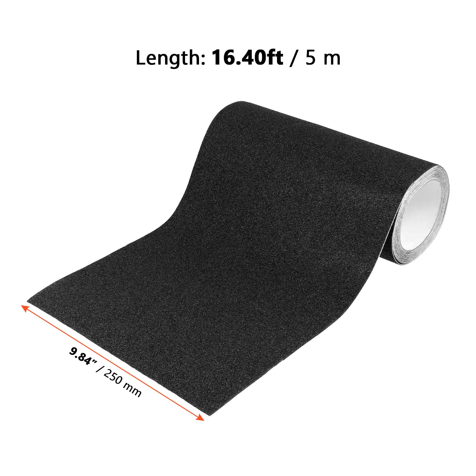 SINJEUN Ruban adhésif antidérapant - 25 cm x 5 m - Noir - Pour escaliers, marches