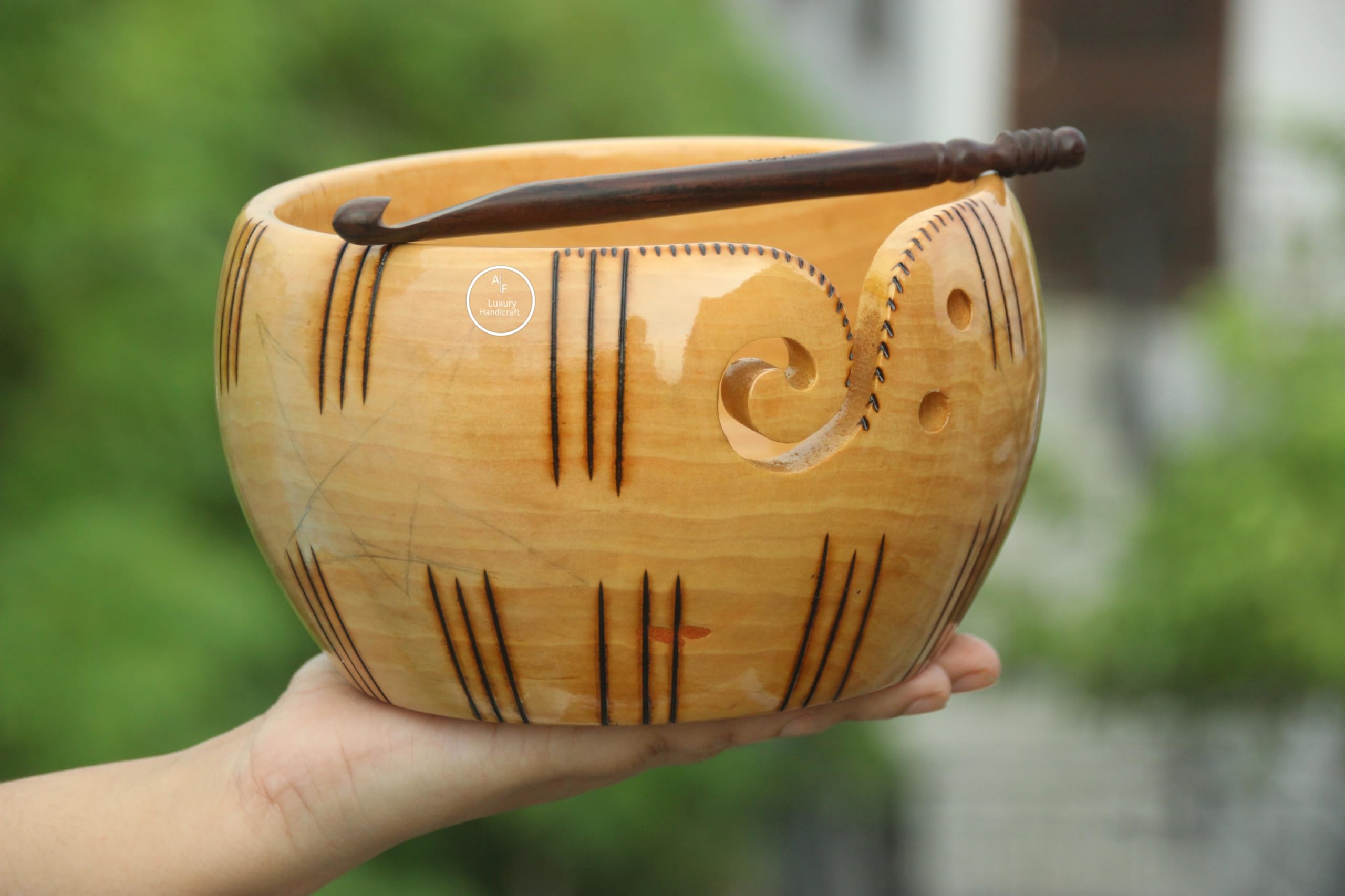 Bol de rangement en bois de fil à tricoter pour vos soirées crochet cosy