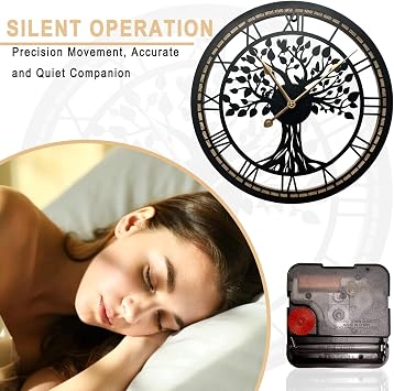 Tree of Life Wall Clock, Clocks For Living Room, Kitchen Clock Quiet and No Ticking, Suitable for Wall Decor, Living Room Decoration, Kitchen Decoration(40CM)