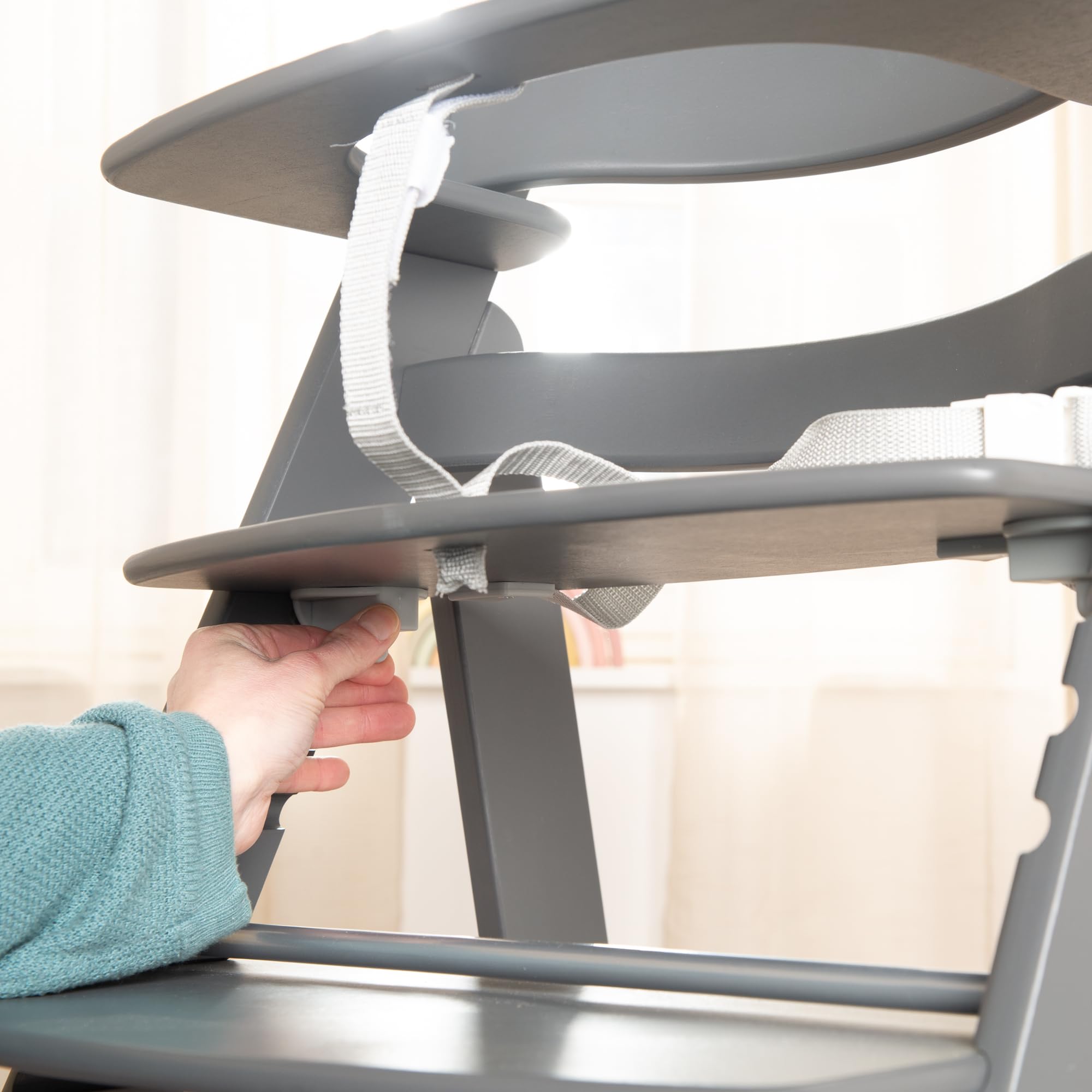 roba Trona Evolutiva de Madera Antracita - Sit Up Click 'N' Flex - Altura Ajustable - de 6 Meses