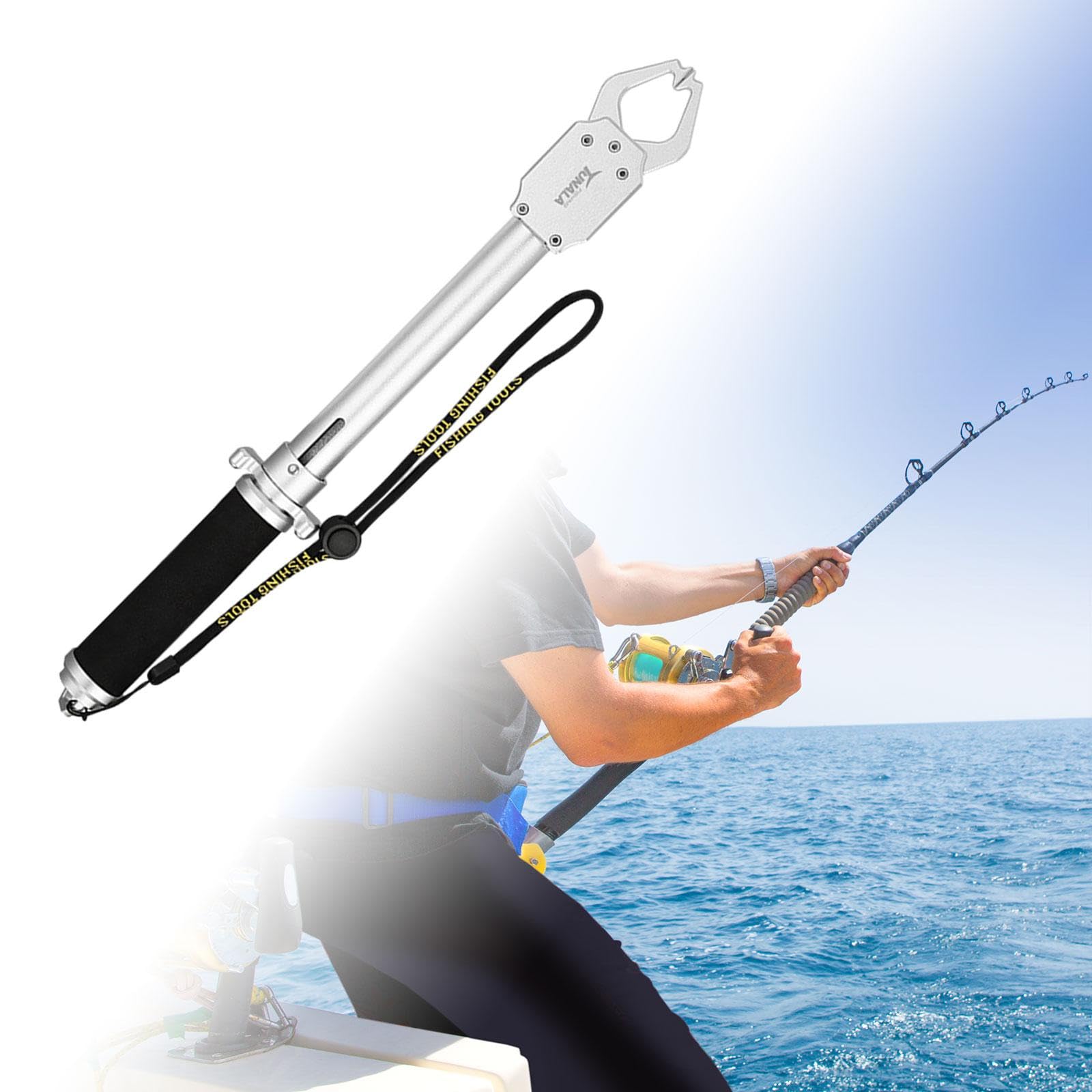 Qianly Fishing Gripper Fischgreifer Angelwerkzeug Fischlippenzange Angelzubehör mit Ergonomischem Aluminiumgriff Und Präziser Skala für Forell