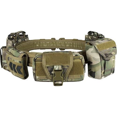 YAKEDA Tactical Battle Belt Duty Belts Law Enforcement Police Utility Gun Belt With Pouches 7 in 1