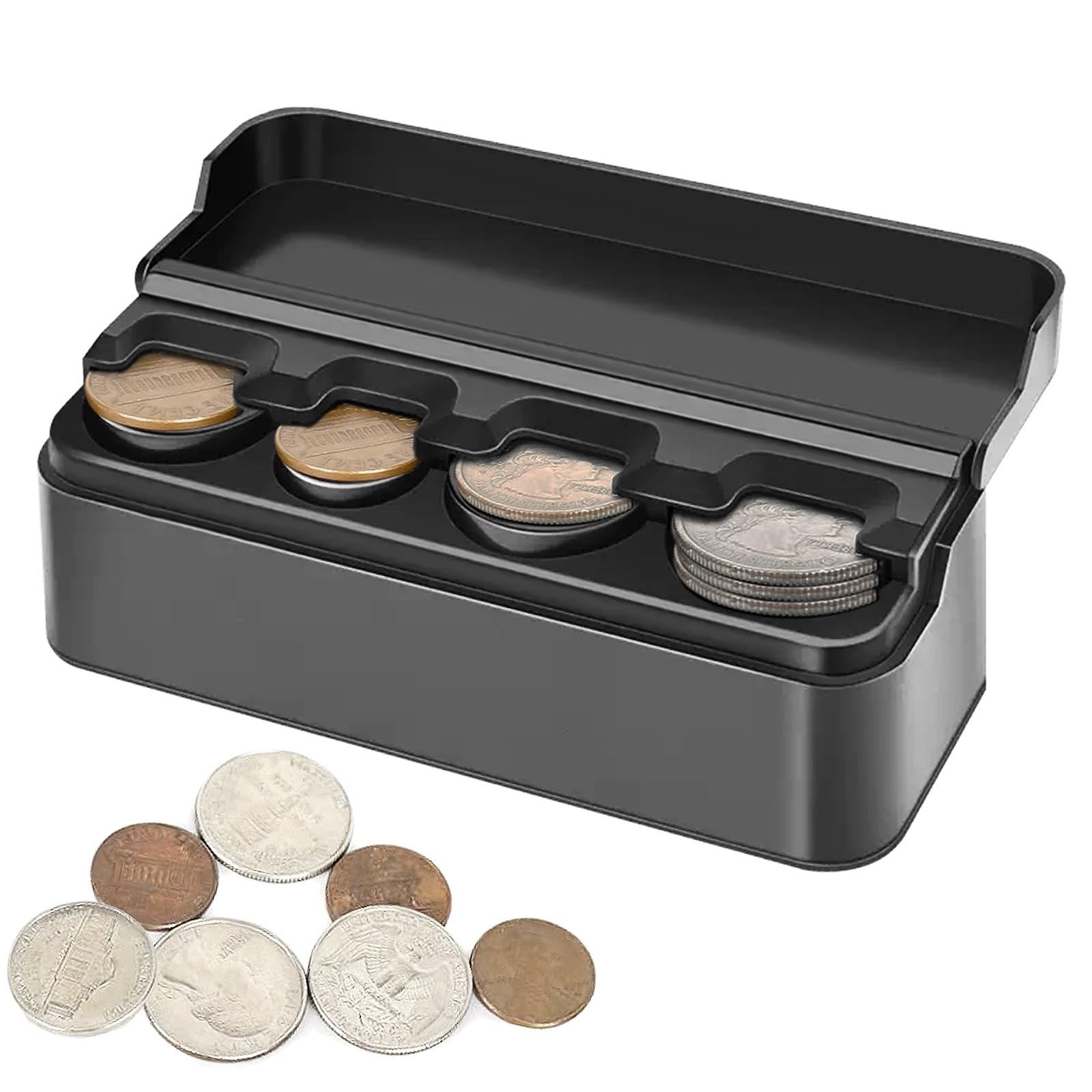 WSSROGY Car Coin Change Holder Organizer Storage Universal for Car SUV Trucks