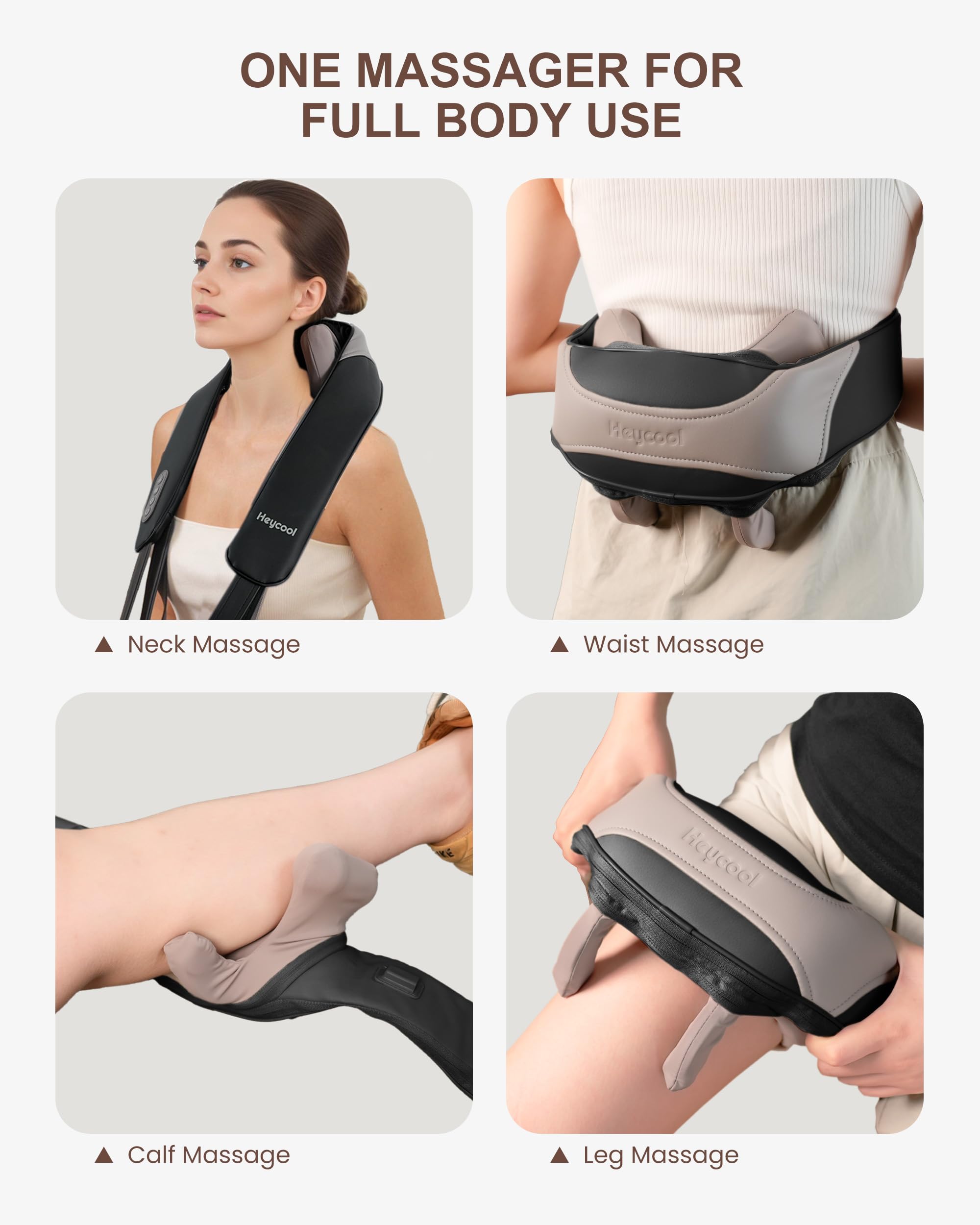 Heycool Massaggiatore senza fili della spalla del collo con il calore, tessuto profondo Shiatsu
