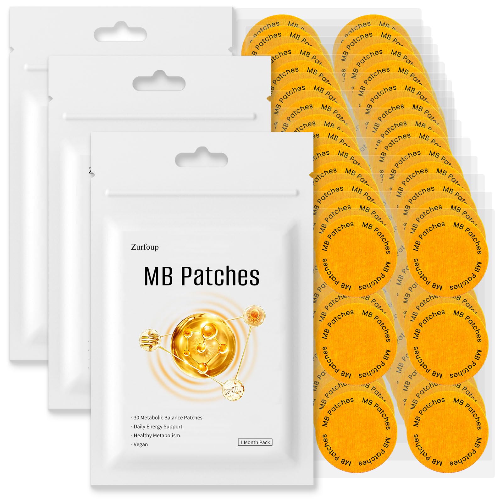 MB Patches Balance Patch with Bitter Orange,Orange Peel,Grapefruit, and Green Tea，Vegan,Suitable for Men and Women's Body Care Patches,Can be Applied to Various Parts of The Body (90PCS)