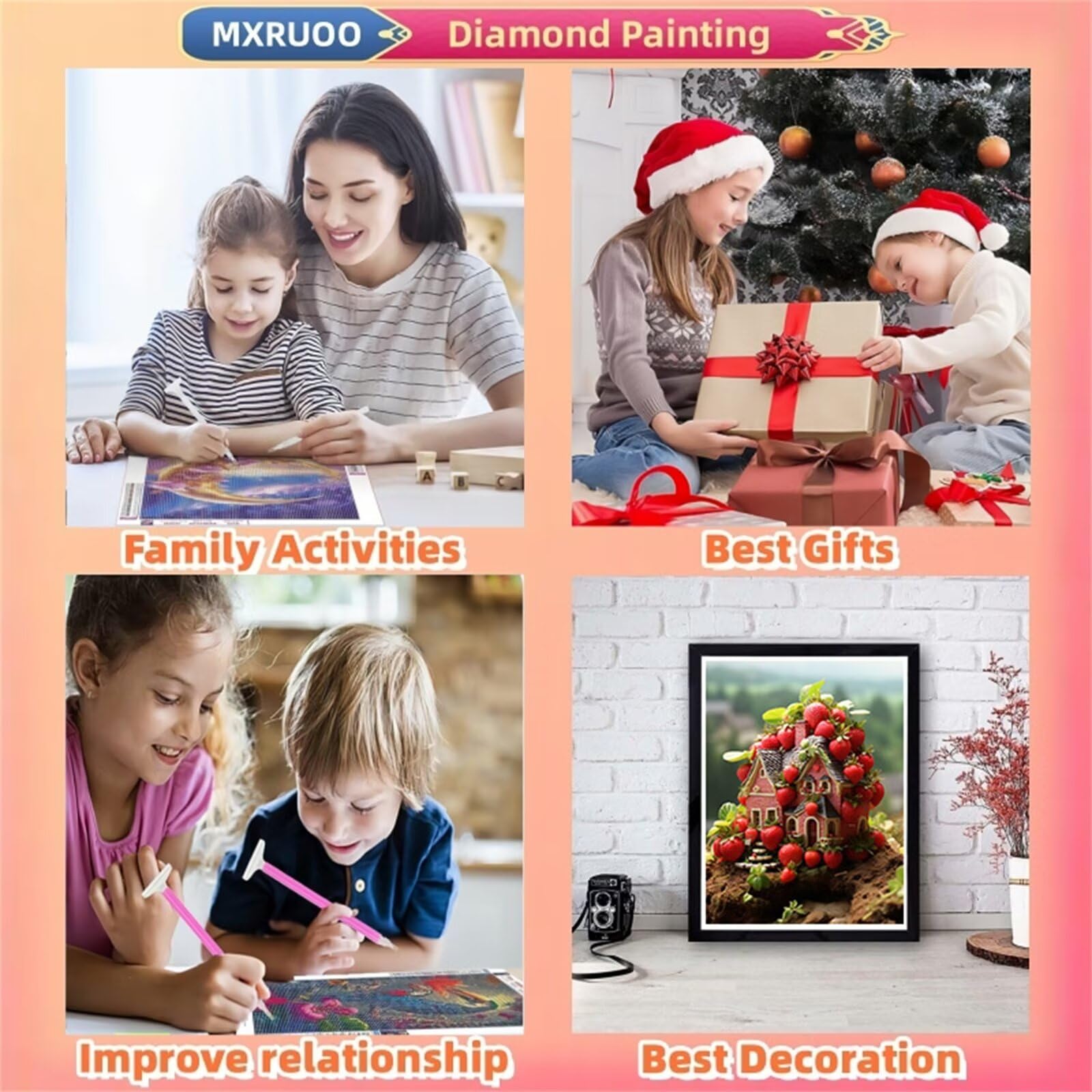 Malowanie diamentami 5D, zestawy sztuki z diamentami DIY, pełne wiercenie, kryształ górski, zestawy artystyczne dla dorosłych, ścieg, zestaw do haftowania dla początkujących, do domu, dekoracja