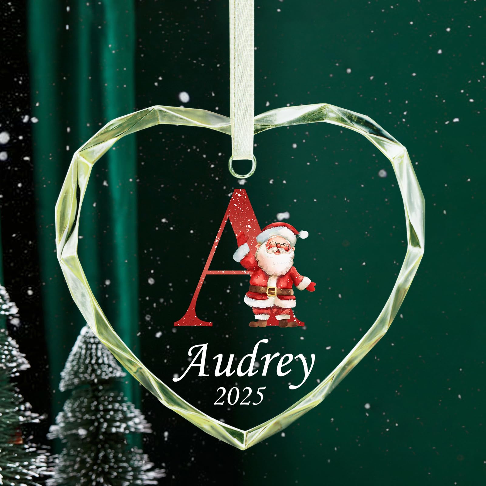 Personalized Name Ornaments for Christmas Tree, Custom A-Z Letter Ornament