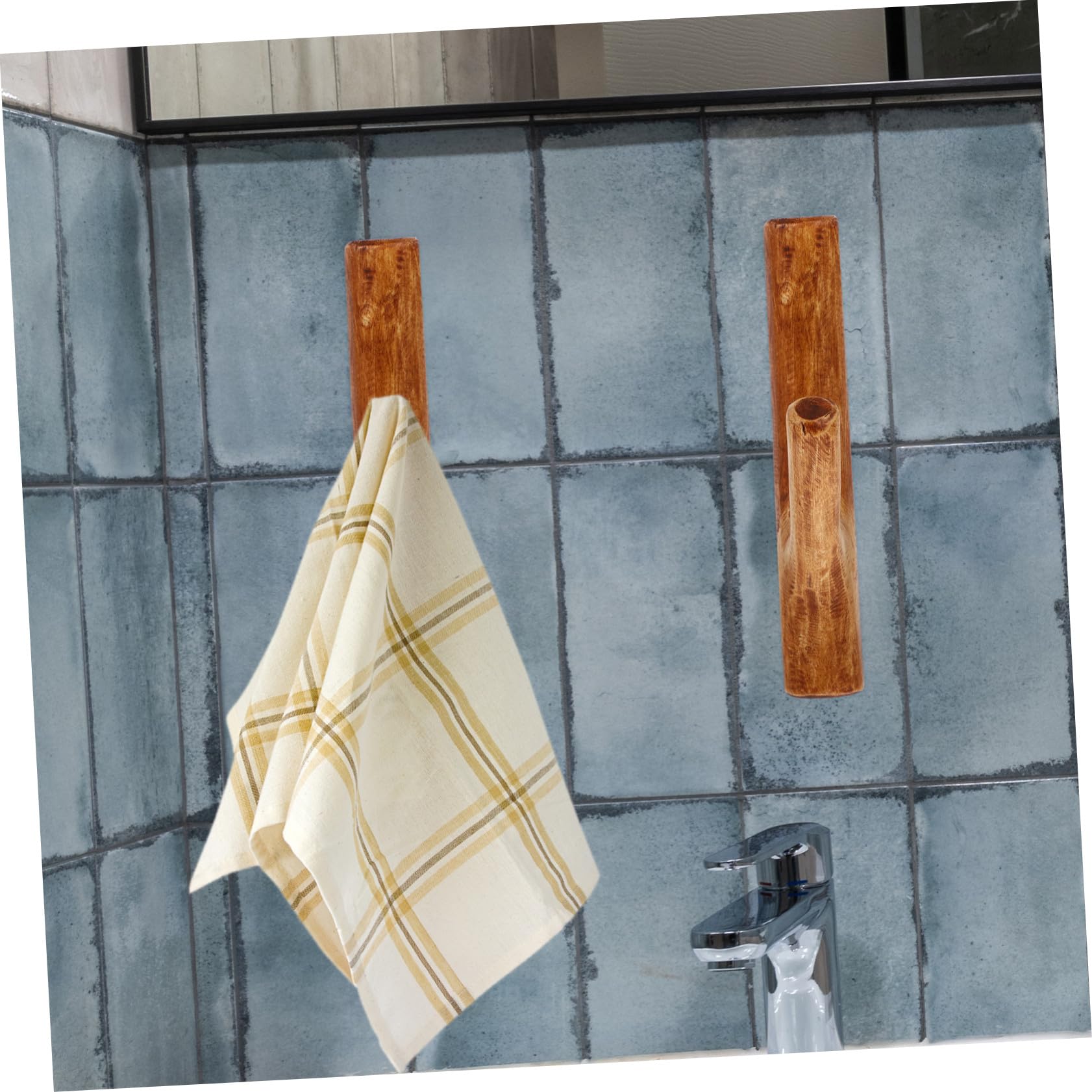 BESPORTBLE Gancho de Pared Vintage Rama de Árbol Madera Maciza Adhesivo sin Taladro Gancho para Ropa y Llaves Diseño Rústico para Hogar y Oficina Marrón