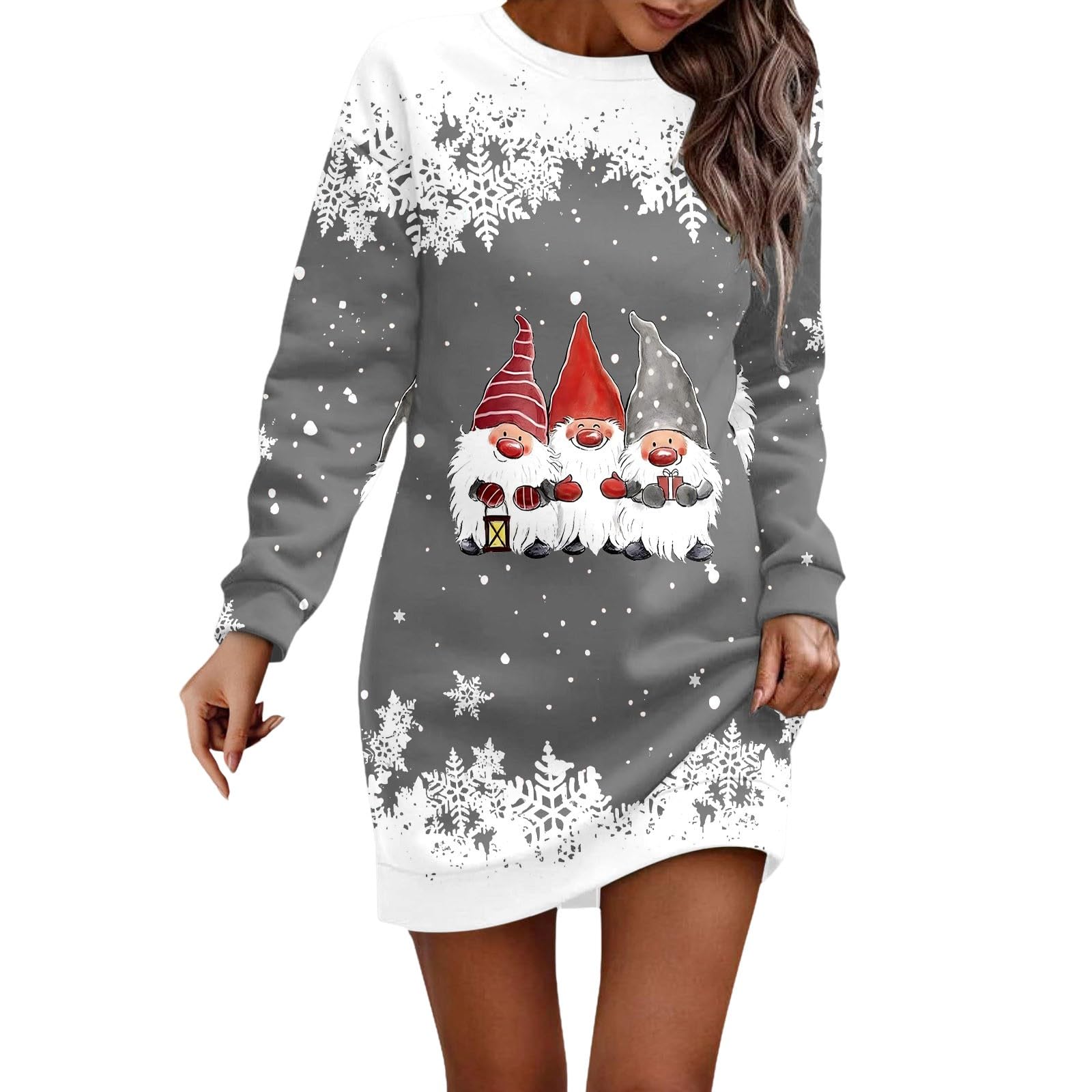 Robe pull de Noël manches longues sweat décontracté automne hiver - 6