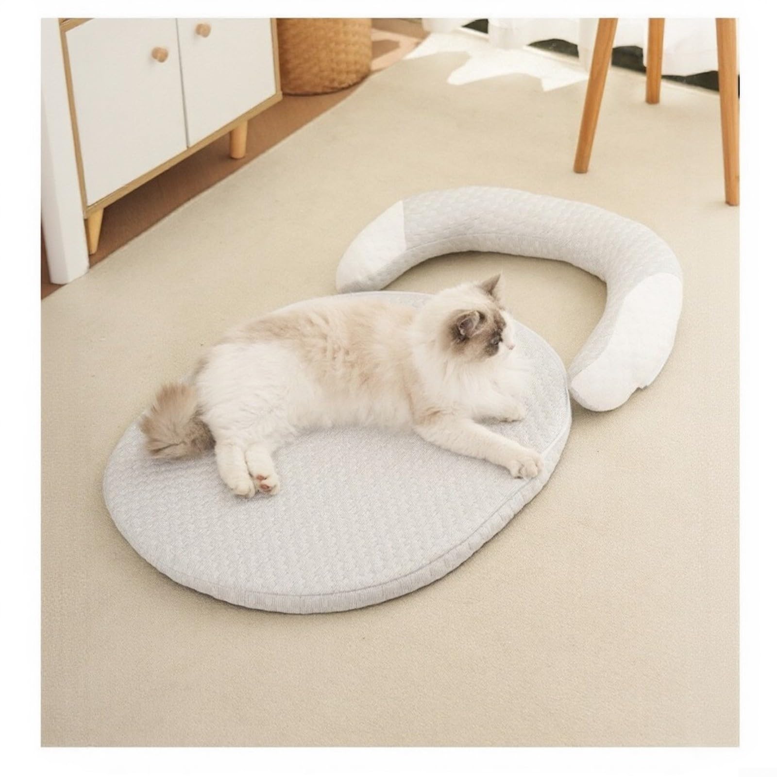 Alfombrilla de refrigeración, para mascotas con almohada extraíble, lavable, transpirable, antideslizante, cama para perros y gatos en verano, varios tamaños (2XL)