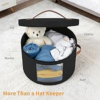 Vista 7 de Samplife Caja para Sombreros, Caja de Almacenamiento para Sombreros, Organizador de Sombreros de Ala Redonda Apilable, Bolsa Contenedora