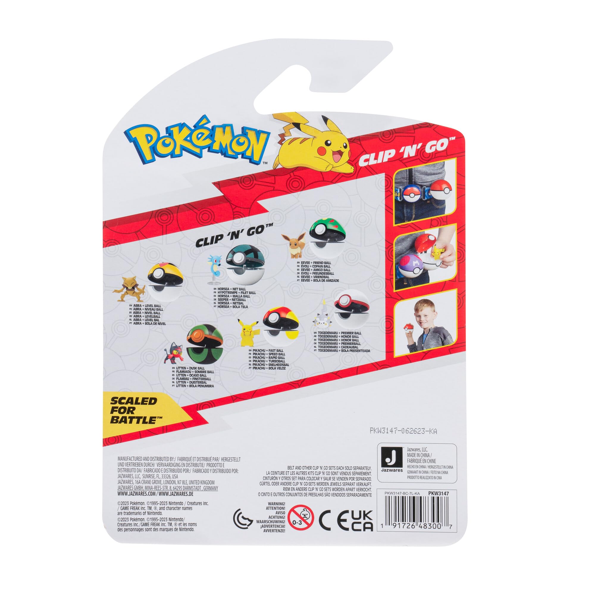 Pokémon ensemble pour ceinture Clip'n'Go Repeat Balll, Dusk Ball & Osselait