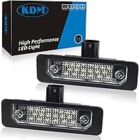 KDM 6000K LED License Plate Lights for Ford Mustang 2010-14, Fusion 2006-12, Taurus 2010-19 - Bright White 2Pack Plug & Play