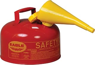 Eagle 2 Gallon Type I Red Safety Gas Can - Galvanized Steel Gasoline Storage with Flame Arrester, Funnel, Self-Closing Lid, Made in USA
