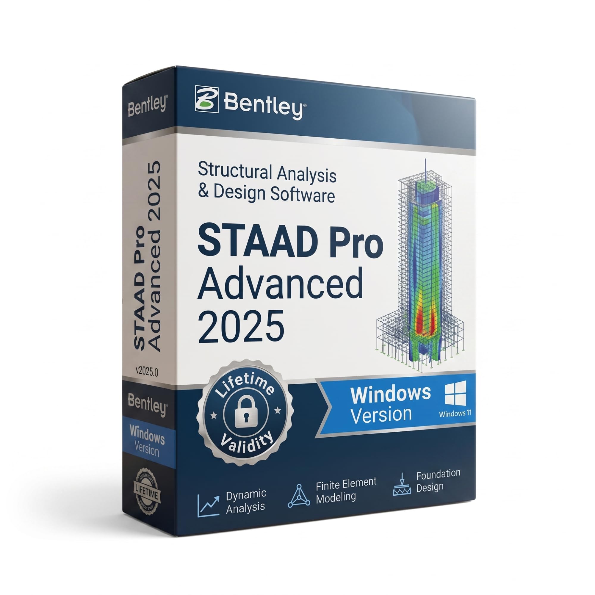 Staad pro Software. STAAD.Pro Advance 2025, STAAD.Pro Connect Edition, STAAD.Pro V8i, & RCDC 2023 for Windows 10 & 11. Lifetime Validity + Unlimited Devices.-image-8