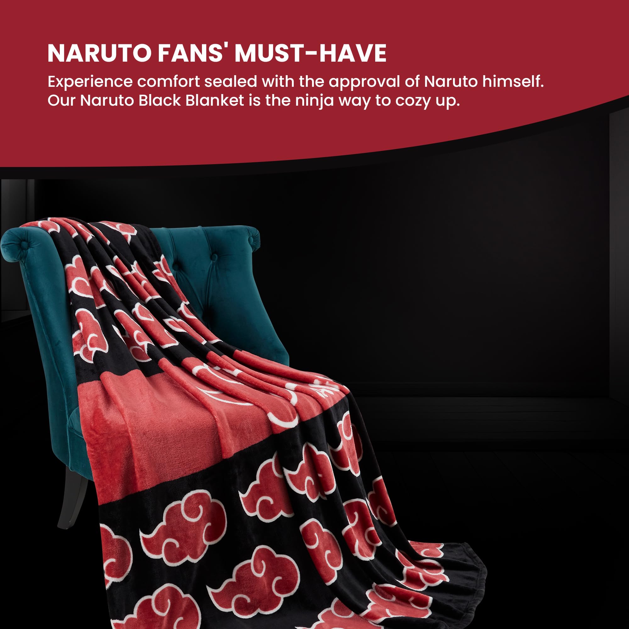 NARUTO Coperta Pile - Plaid Divano 150x130cm - Coperta Letto Singolo Coperte Calde e Morbide - Anime Gadget Regalo Ufficiale
