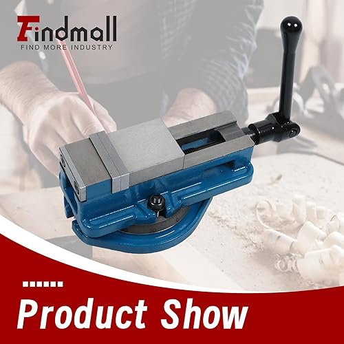 Miniatura 3 de findmall Tornillo de molino de precisión de 2 pulgadas con tornillo de banco de fresado resistente con base de rotación de 360 grados