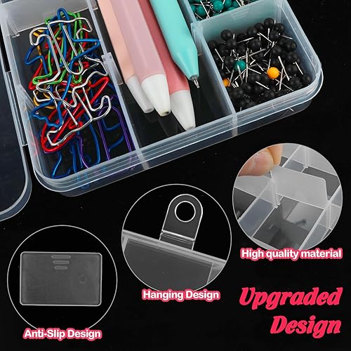 Miniatura 4 de Caja organizadora de plástico transparente de 15 rejillas, caja de almacenamiento para manualidades, manualidades, joyería, aparejos de pesca (15