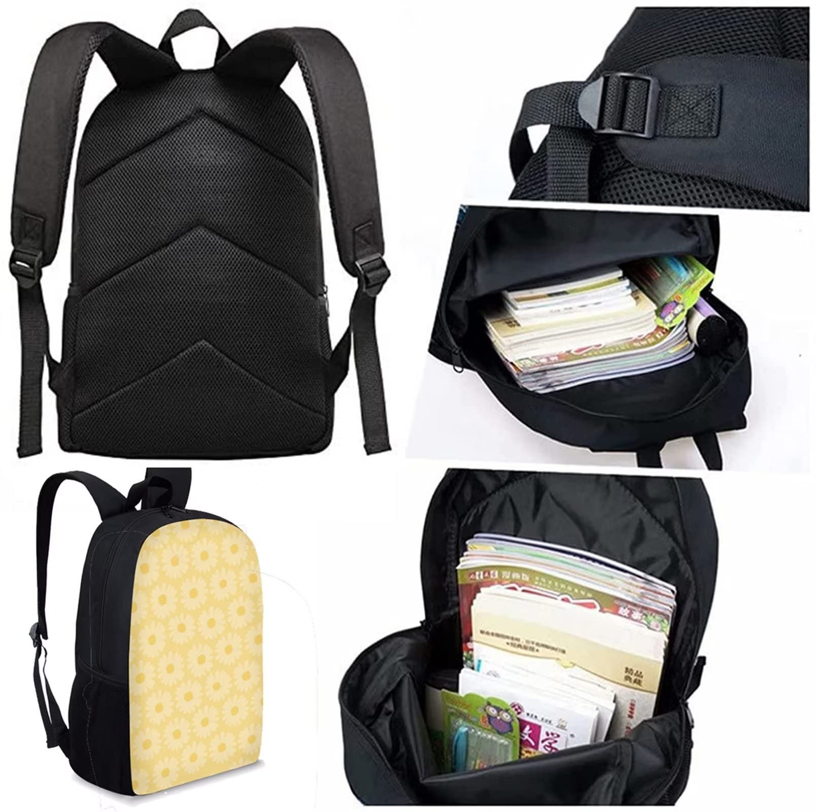 Showudesigns Bolsa de libros con fiambrera para niños, estuche para lápices, soporte para botella de agua, Lindo elefante., talla única