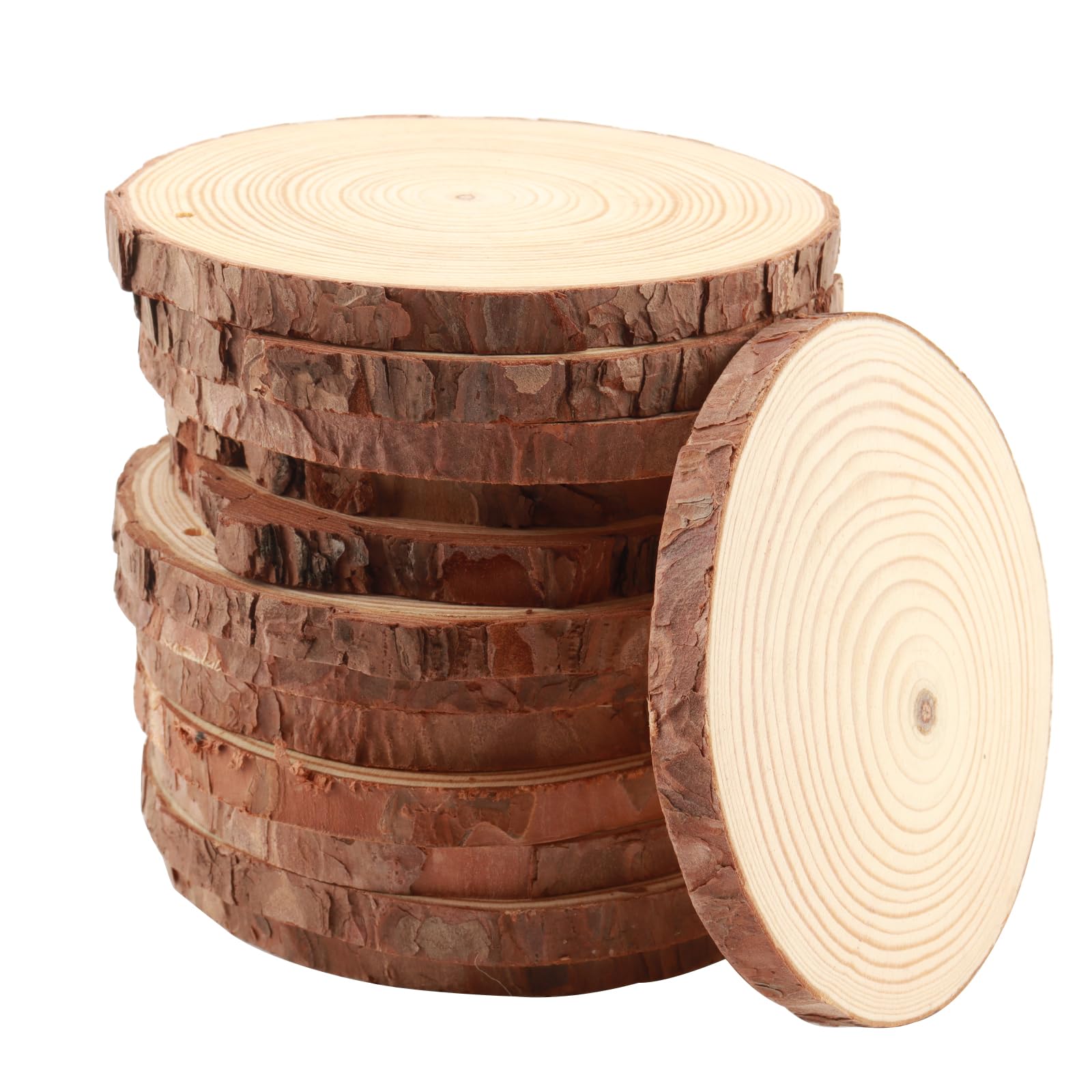 Decorazioni Artigianato Legno 2 Dischi Legno Naturale 18-20cm - Fette Di Tronco Per Artigianato E Decorazioni Decorazioni Natale - 4