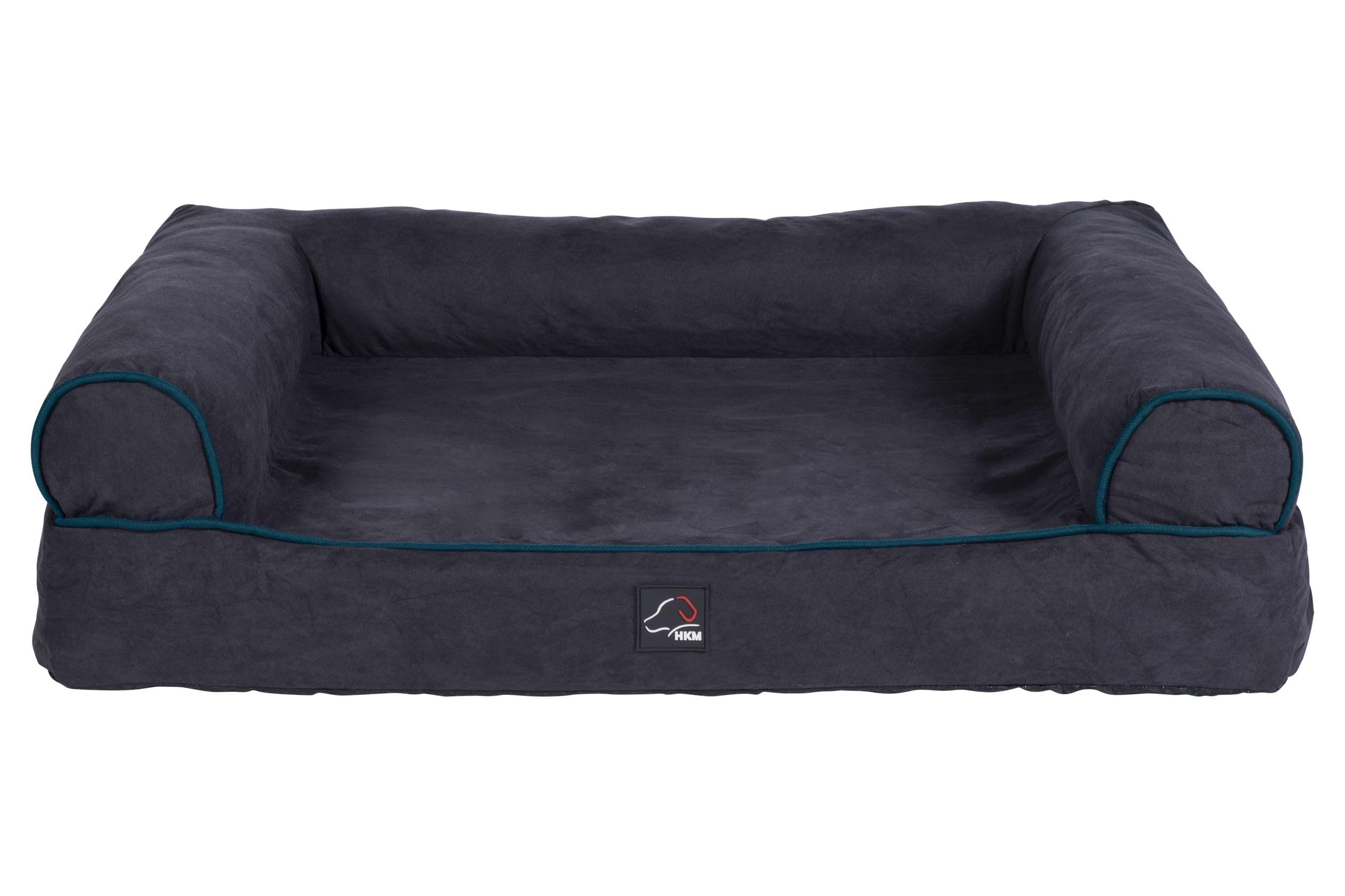 Canapé pour chien grand format HKM ANAM Cara bleu pétrole lit lavable confortable