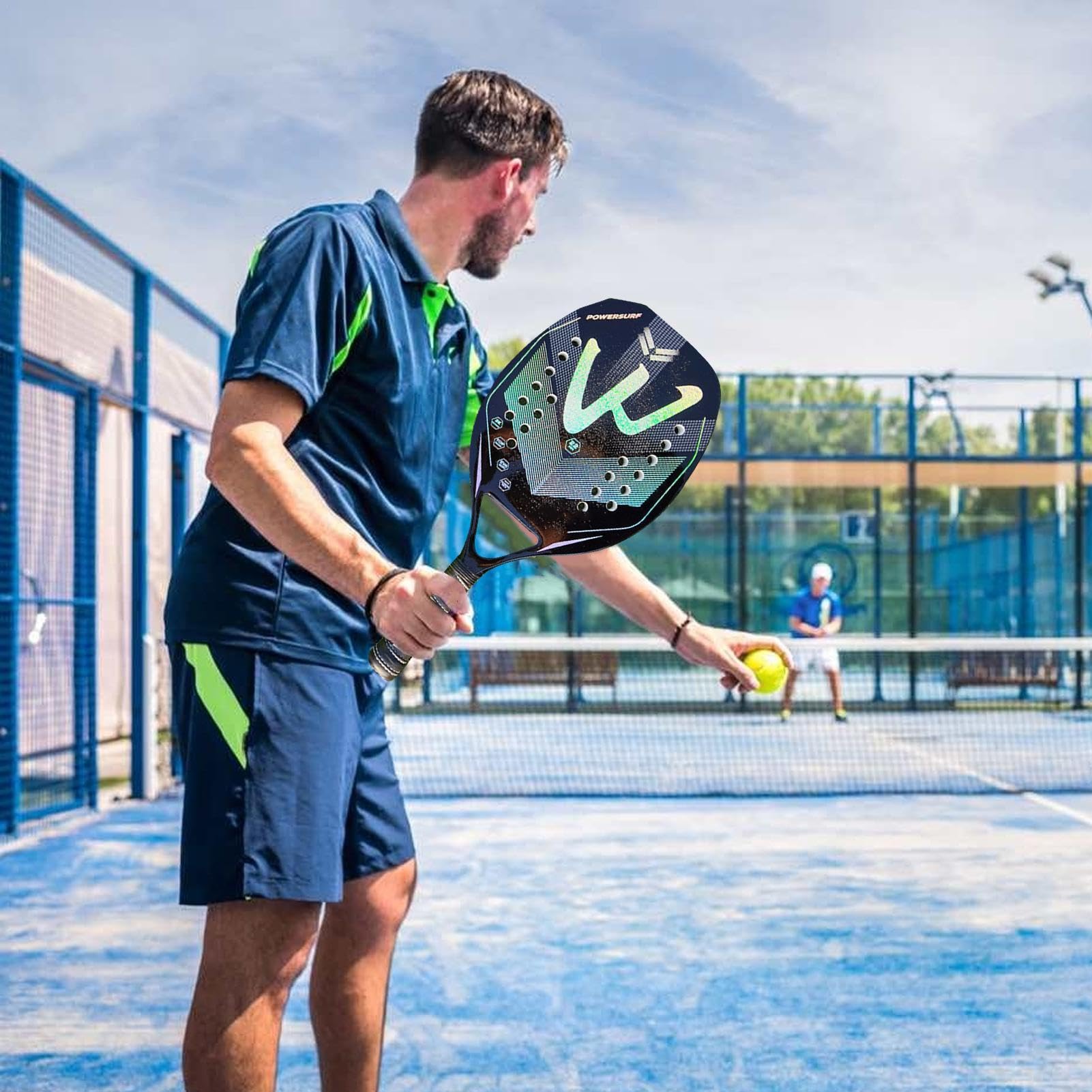 Racchette da paddle,Racchetta da paddle,Racchetta da pallone da spiaggia | in fibra di carbonio - Racchetta da in schiuma, Borsa da trasporto Inclusa, Forniture da spiaggia per gli sport del par