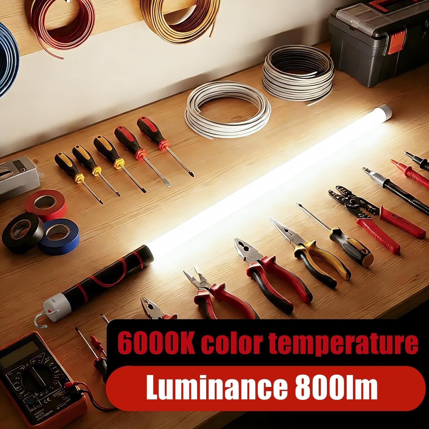 Lampe torche LED flexible de 76,2 cm - Lampe de travail pliable - Rechargeable - Haute luminosité - 3 modes d'éclairage - Outil d'éclairage automobile pour mécanicien, réparation de voiture