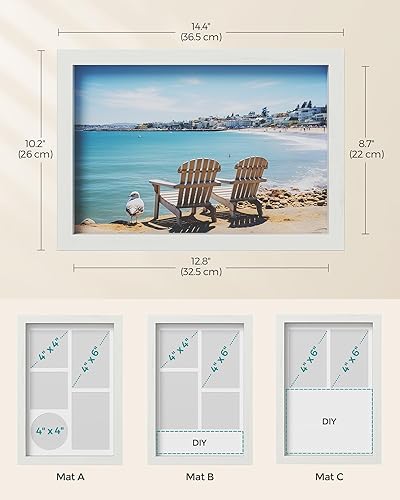 Miniatura 6 de SONGMICS Marco de caja de sombra A4, juego de 2, vitrina de memoria de 1.3 pulgadas de profundidad para decoración de pared de escritorio, marco de