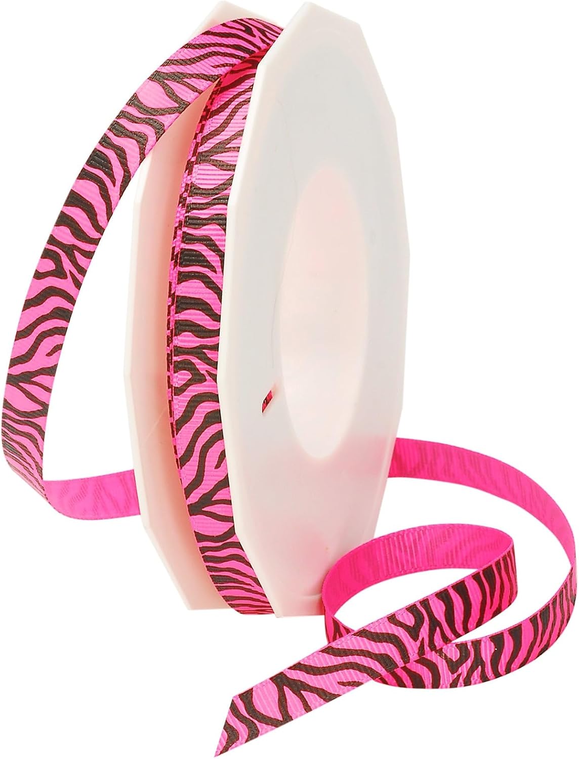 Morex Ribbon Neon Zebra Grosgrain Ribbon, 1-1/2-Inch by 20-Yard, Tangerine