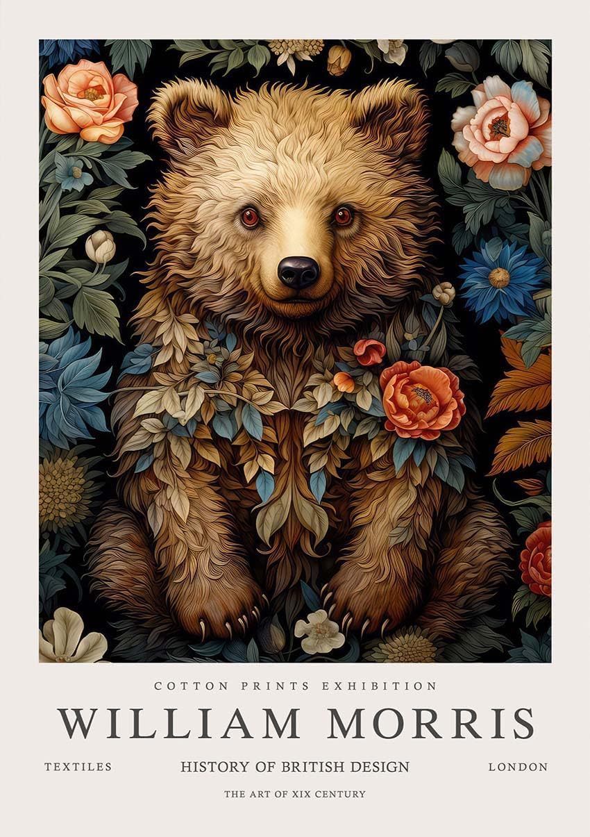 Waeta Rnvzx William Morris Wall Art Poster Prints Raccoon Canvas Painting For Home Decor40x60cm