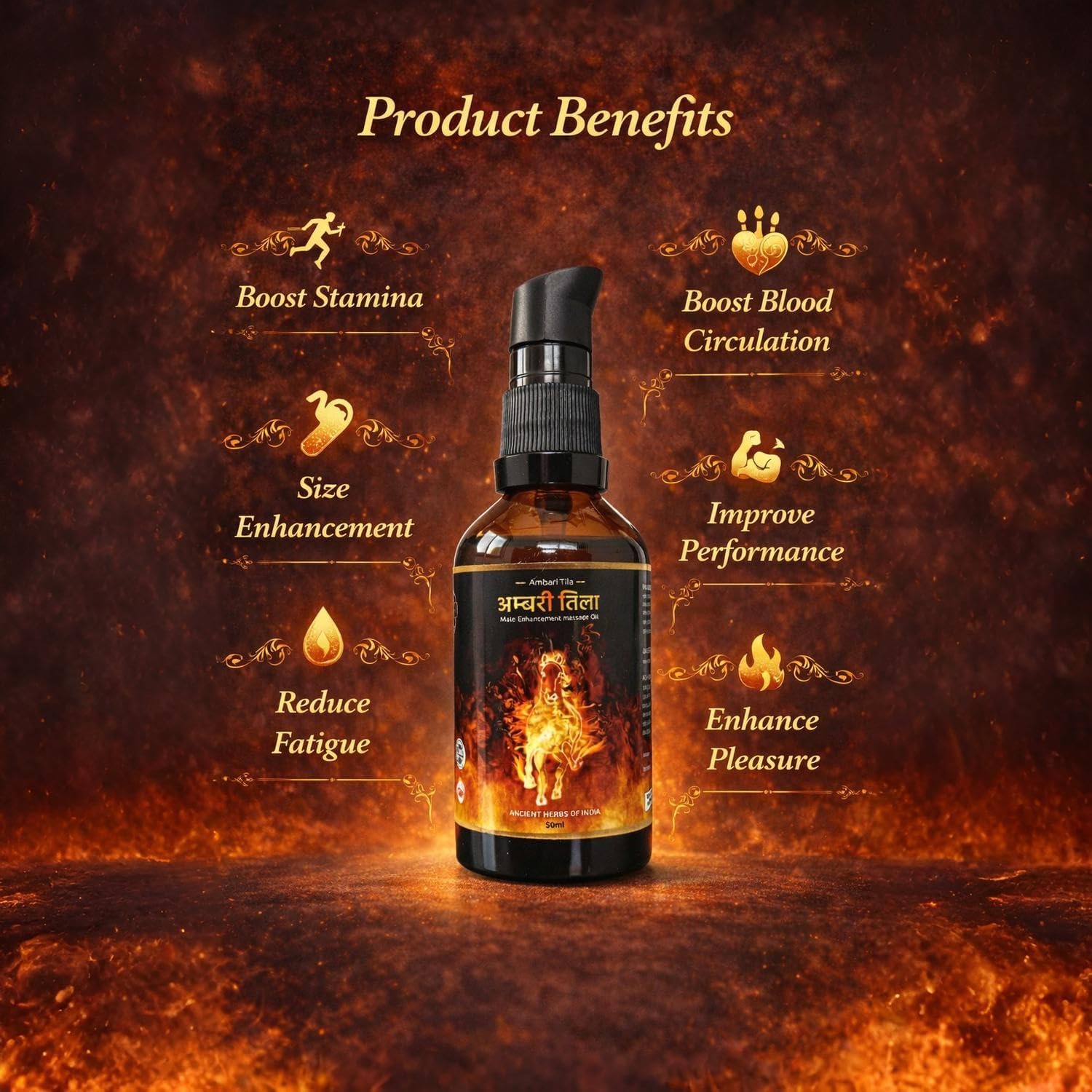 Ambari Tila – Traditional Ayurvedic Massage Oil for Men | Herbal Body Massage & Wellness Support | Natural Plant-Based Blend