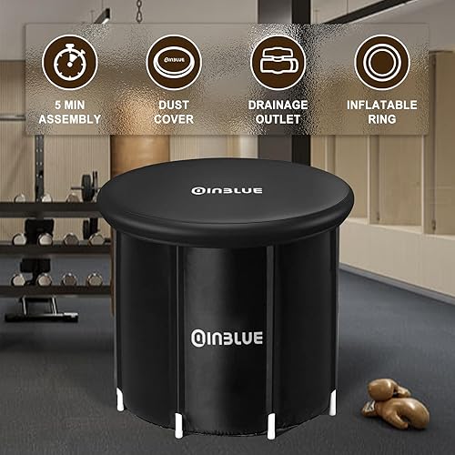 Miniatura 2 de OINBLUE Ice Bath Tub for Adults Portable Bathtub with Cover Cold Plunge Tub Outdoor 4 Layers Foldable Freestanding Inflatable Bathtub for Recovery
