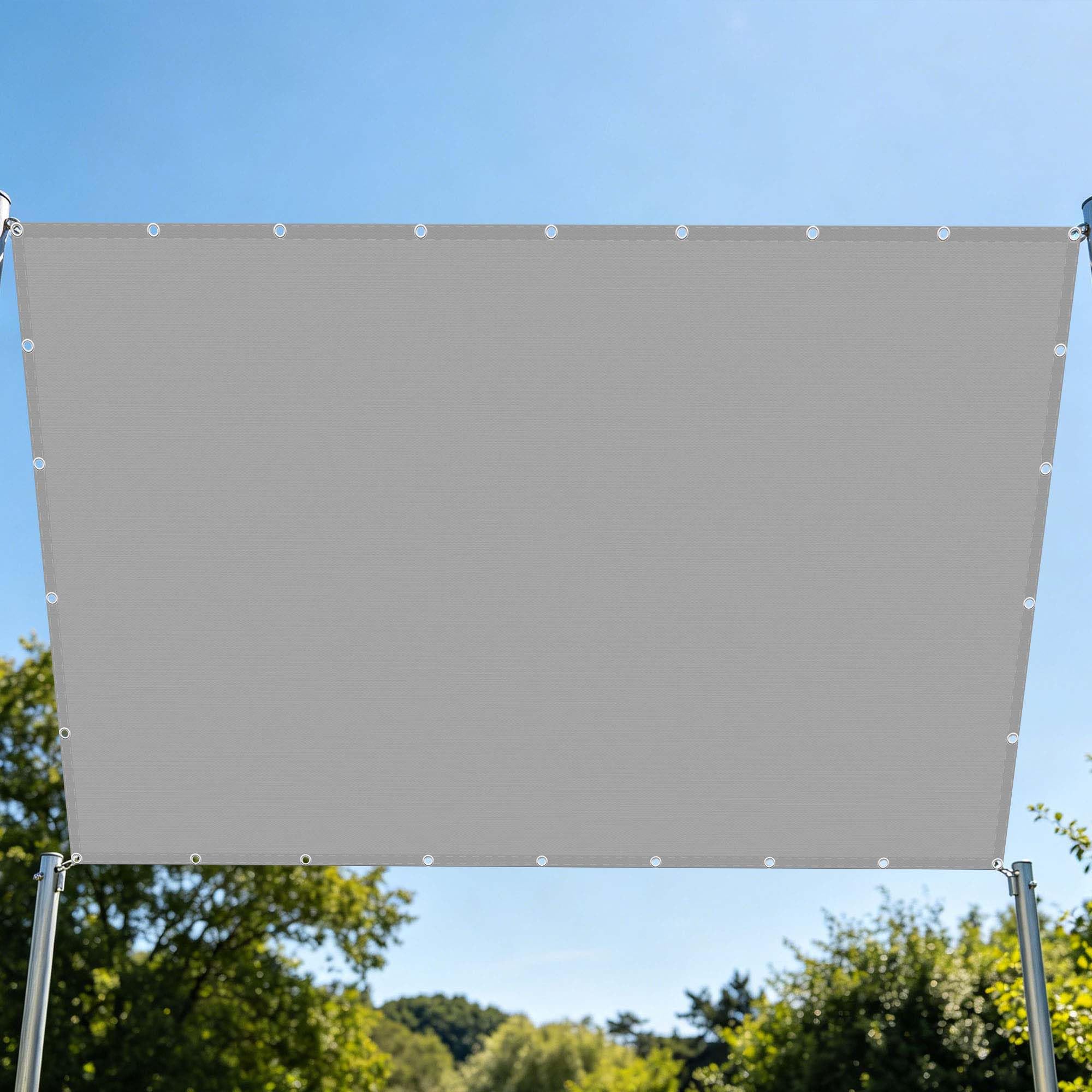 Voile d'ombrage pour balcon et jardin en toile gris clair 120x600 cm idéale pour l'été au patio