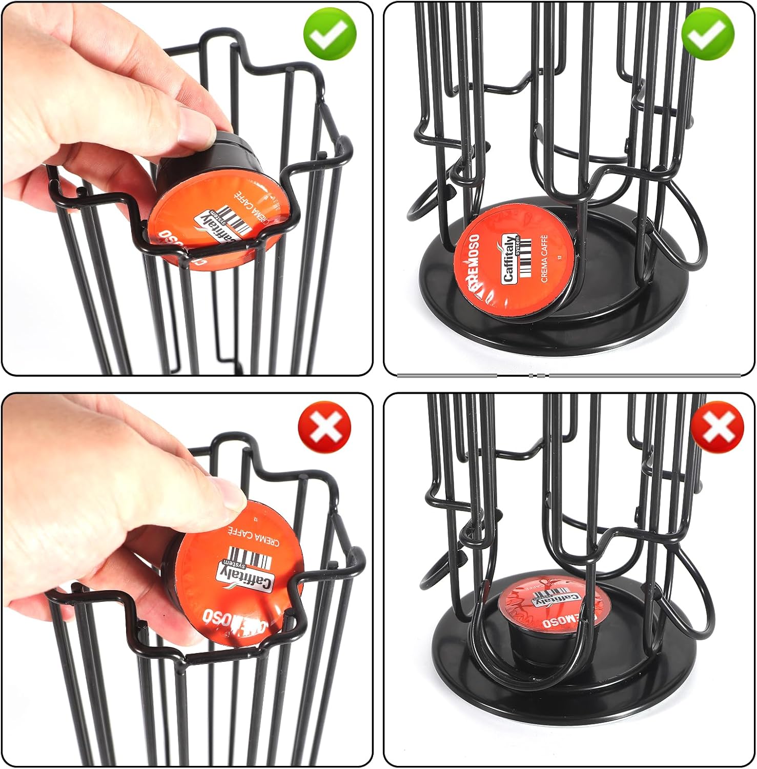 Coffee Pod Holder Carousel Compatible For Starbucks Verismo,Lavazza Blue, CBTL,K-fee,Tchibo Cafissimo,Caffitaly systems,Coffee Pods Storage Organizer Stand Holds up to 28 Capsule Pods