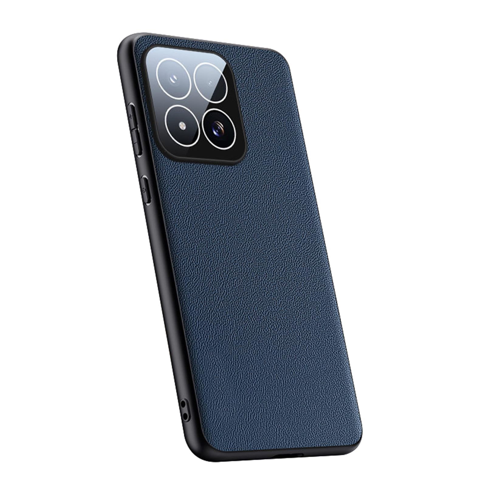 Fdujinh Blue Case For Xiaomi 17Max, Slim Leather Cover Built-In Lens Protector Business Style Minimalist Phone Shell,,17Max