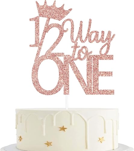 KEWWRET - Decoración de pastel de 12 manera a uno, decoración de pastel de 6 meses para fiesta de cumpleaños de medio año, decoración de fiesta de