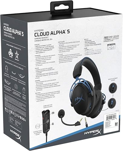 Miniatura 12 de HyperX Cloud Alpha S - Auriculares para juegos de PC, sonido envolvente 7.1, graves ajustables, controladores de doble cámara, mezclador de chat,